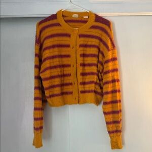 Levi's Vibrant Orange and Purple Striped Cardigan